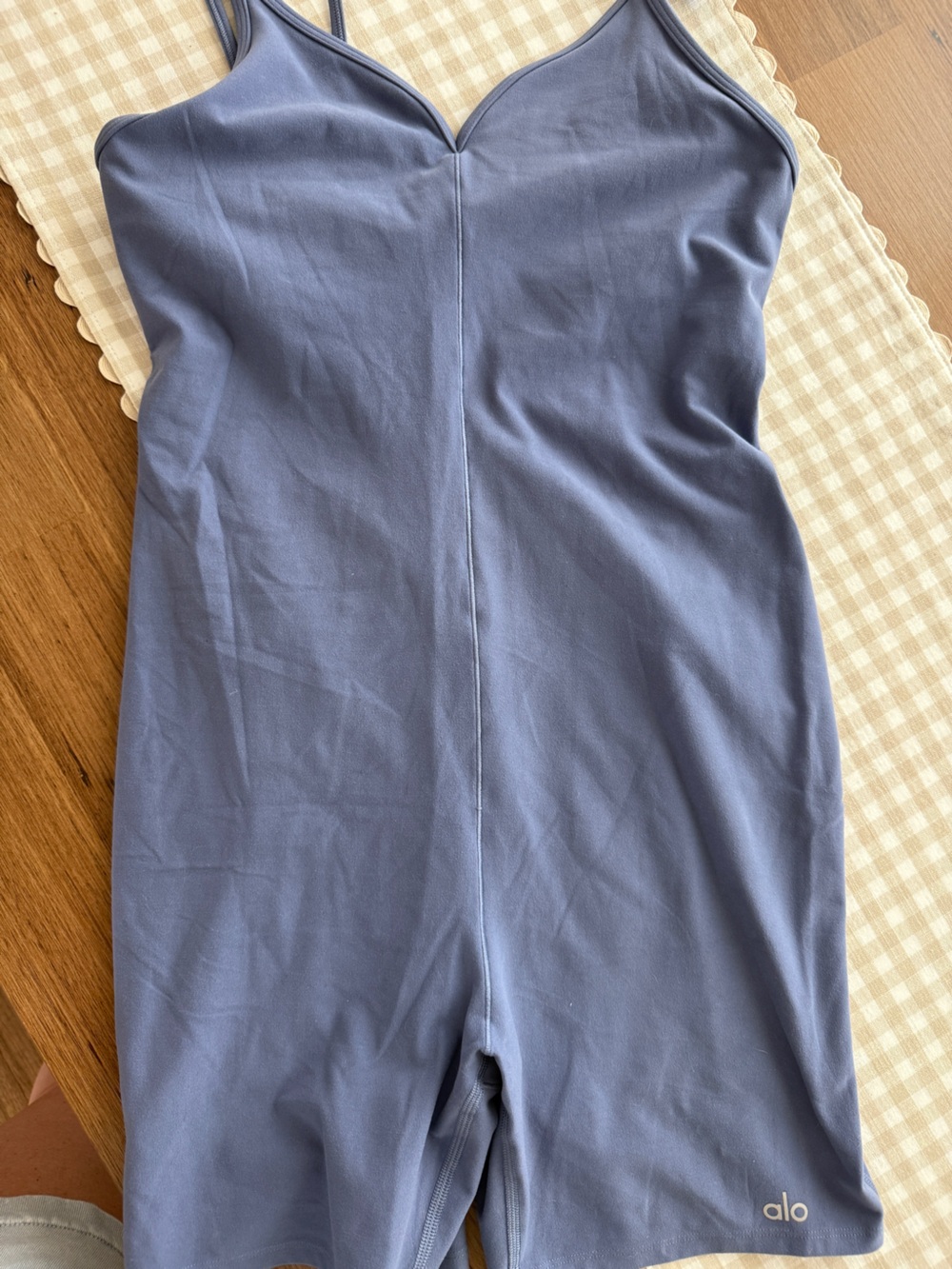ALO Yoga Slate Blue Biker Romper